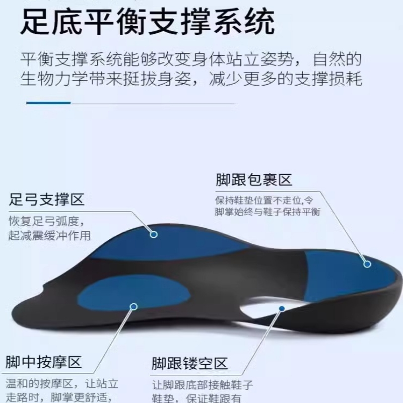 足弓支撑鞋垫扁平足矫正鞋垫xo型腿足底矫形足内外翻矫正器3759Z