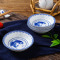 LICHEN 陶瓷味碟料碟小菜碟子景德镇青花玲珑瓷器年年有余餐具 直径10厘米 优品