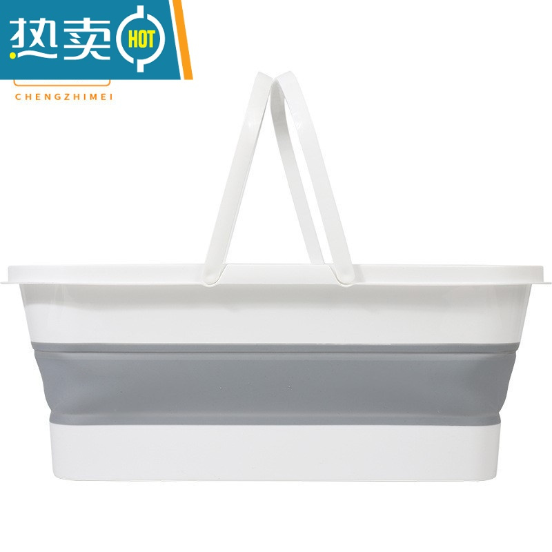 敬平塑料可折叠水桶便携式大号户外家用水盆加厚量拖布拖把洗桶小方形