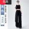 YIBUSHENG美式冰丝工装裤女2024季薄款高腰宽松束脚裤休闲两穿直筒阔腿裤
