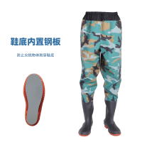 齐腰下水裤加厚半身防水衣雨裤带雨鞋抓鱼叉裤男连体全身水鞋超轻