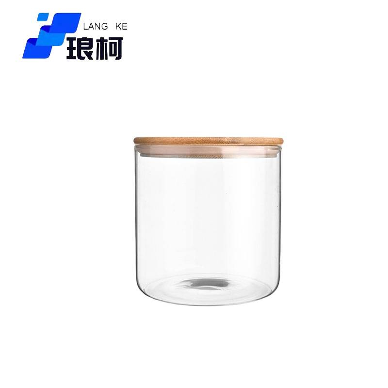 琅柯 玻璃罐 竹盖密封杯 YC-8.5*20cm 个高清大图