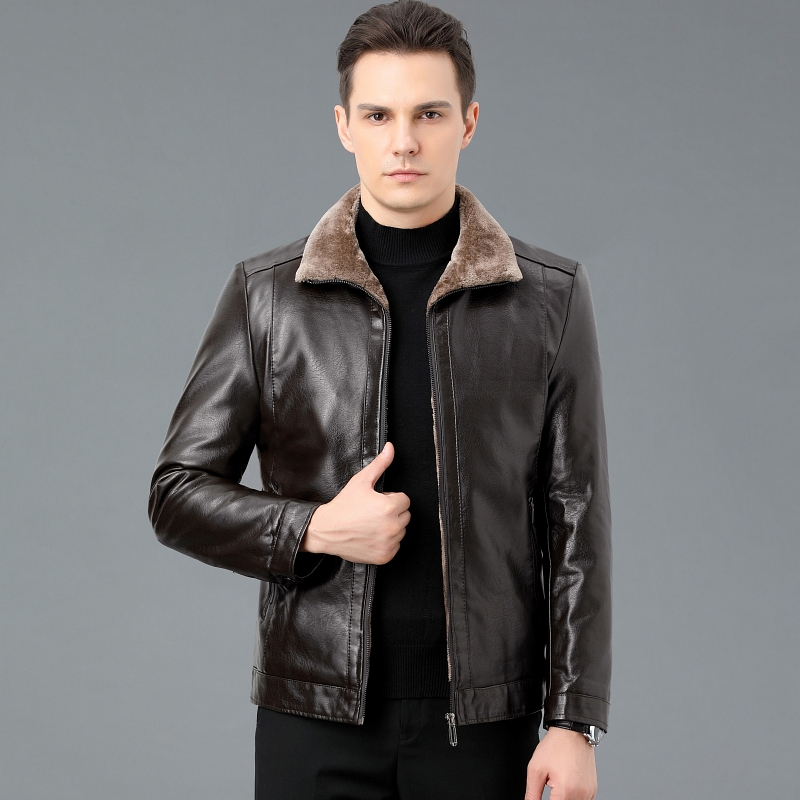 掉皮包换 加绒加厚海宁真皮皮衣男皮毛一体外套羊羔毛皮草男装毛领