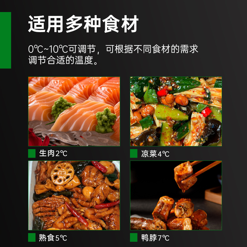 意黛斯凉菜展示柜熟食柜直冷风冷冰柜冷藏柜卤菜鸭脖柜保鲜柜商用点菜串串柜熟肉鸡爪鸭货串串柜YDS-LCG12-SK 双开款高清大图