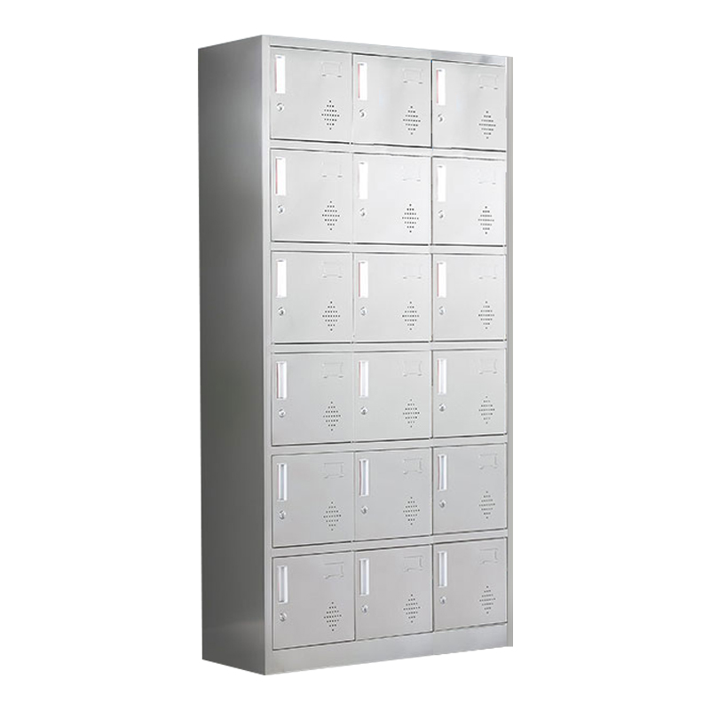 风雷动不锈钢更衣柜储物柜更衣室储物柜员工衣柜201十八门储物柜高清大图