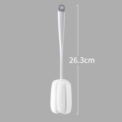 [白色]单只装 杯刷杯子神器奶瓶刷洗杯子刷子长柄家用洗杯子涮子海绵刷茶渍茶垢