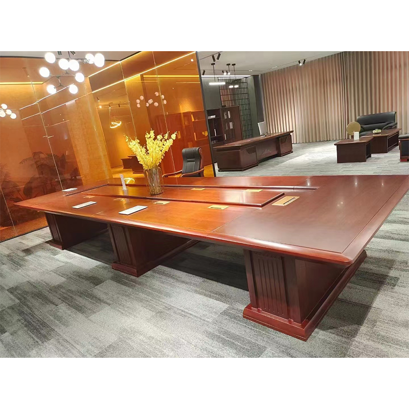 秦鑫qinxin一级高密度中纤板胡桃色油漆会议桌40001800760mm桌面厚度