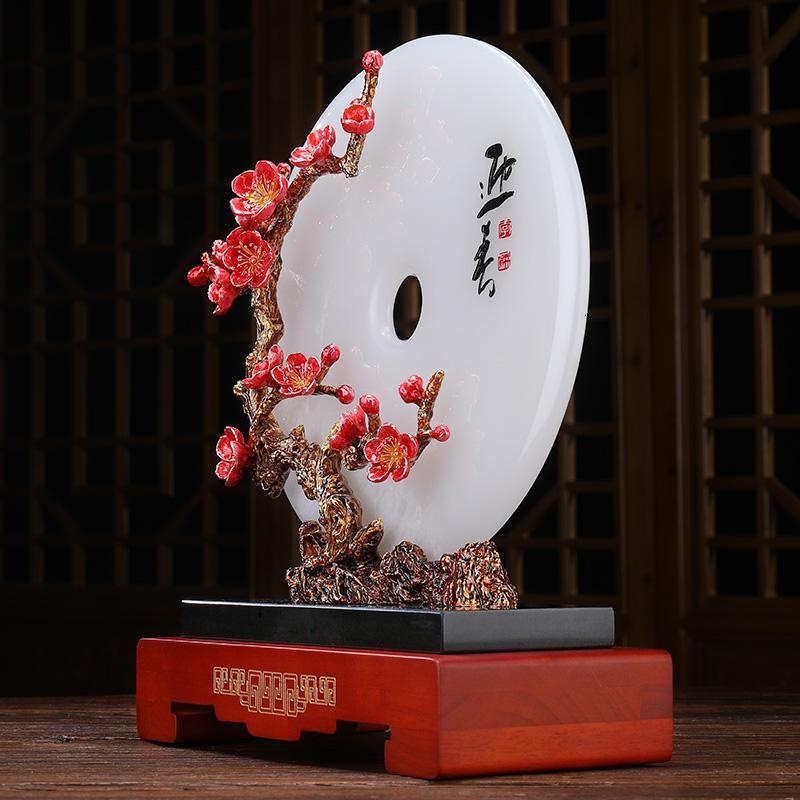 美帮汇珐琅彩《迎春》琉璃安扣摆件现代简约客厅装饰品中式玄关摆设高清大图