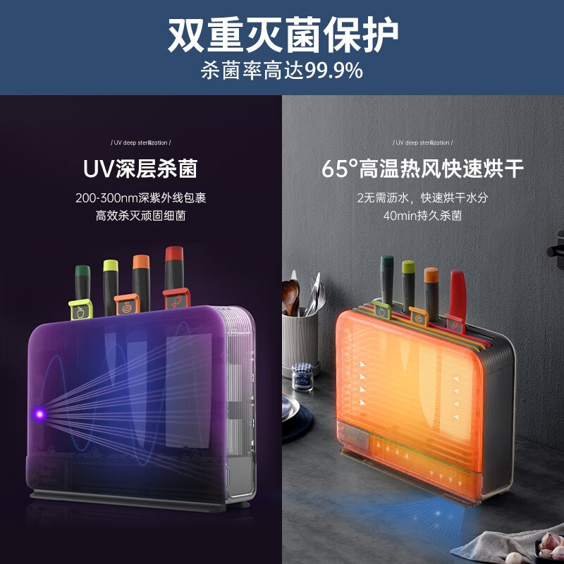摩飞电器 MR1001 消毒刀架 砧板刀具消毒机 家用 小型筷子筒紫外线消毒机高清大图