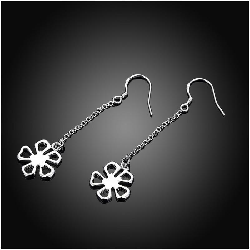 E089Women silver plated earring镀925纯银长款时尚个性耳环饰品