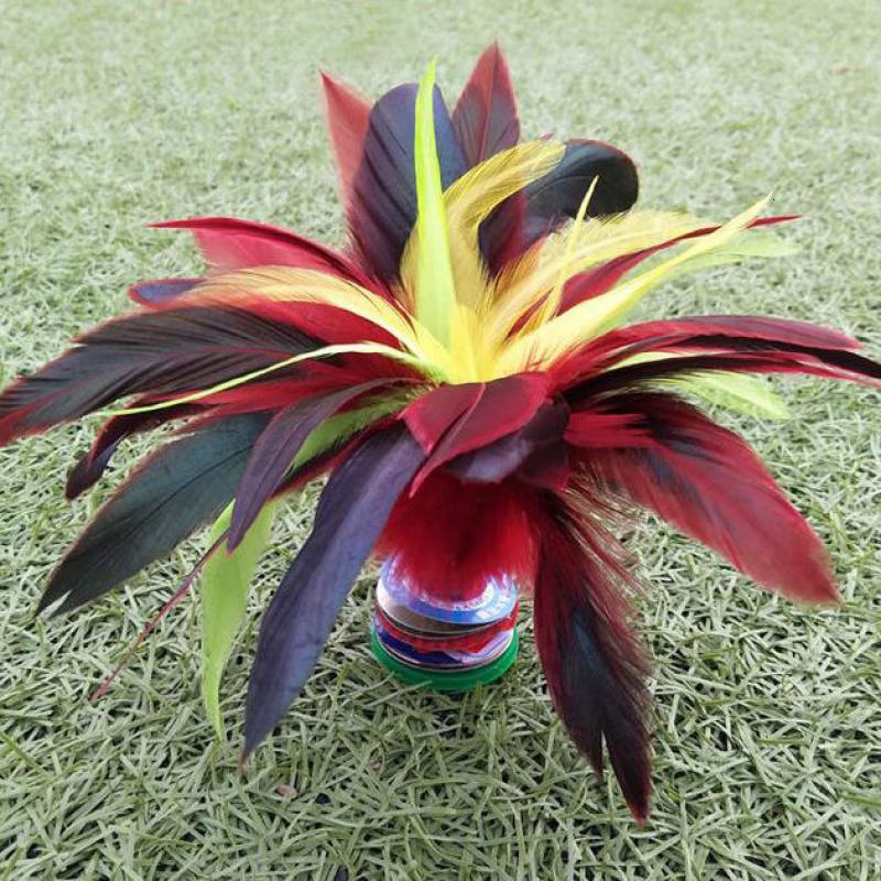 比赛专用大号毽子成人儿童学生鸡毛花毽踢鹅毛毽球健身运动