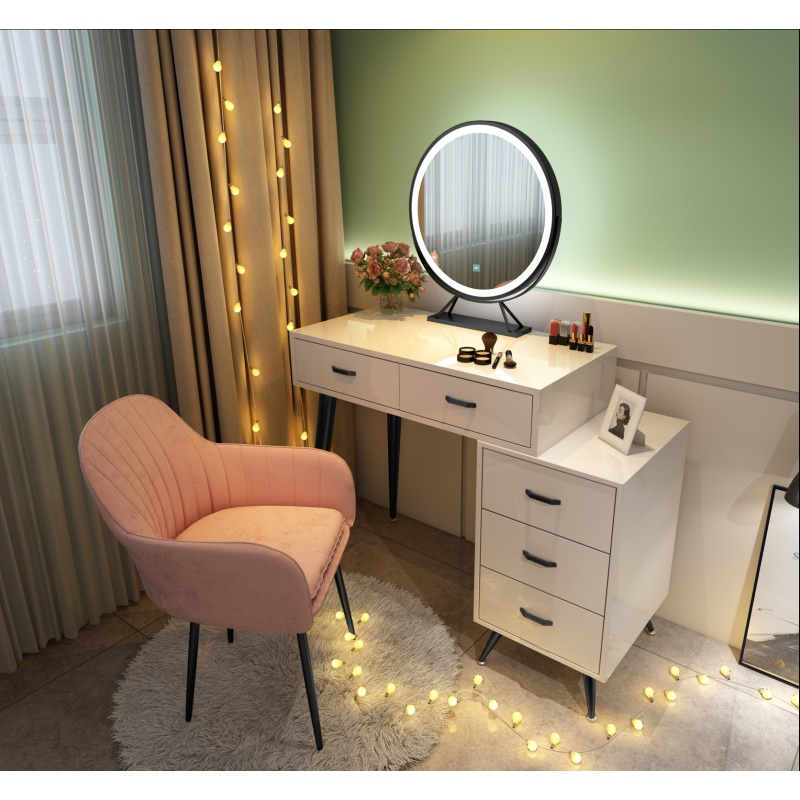 北欧轻奢梳妆台收纳柜闪电客一体网红ins风化妆台桌子卧室现代简约带