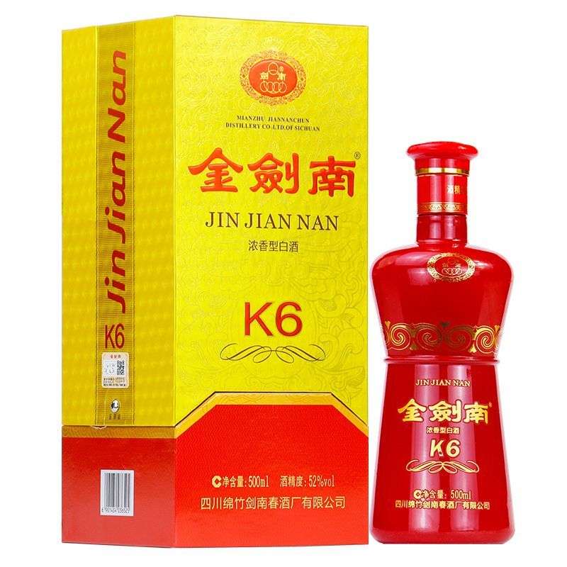 [剑南春] 金剑南K6 52度500ml*1瓶 浓香型白酒 年份随机高清大图