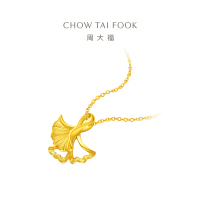 周大福 杏福相拥 优雅银杏 足金黄金吊坠计价(工费:120元)EOF74送礼D七夕礼物