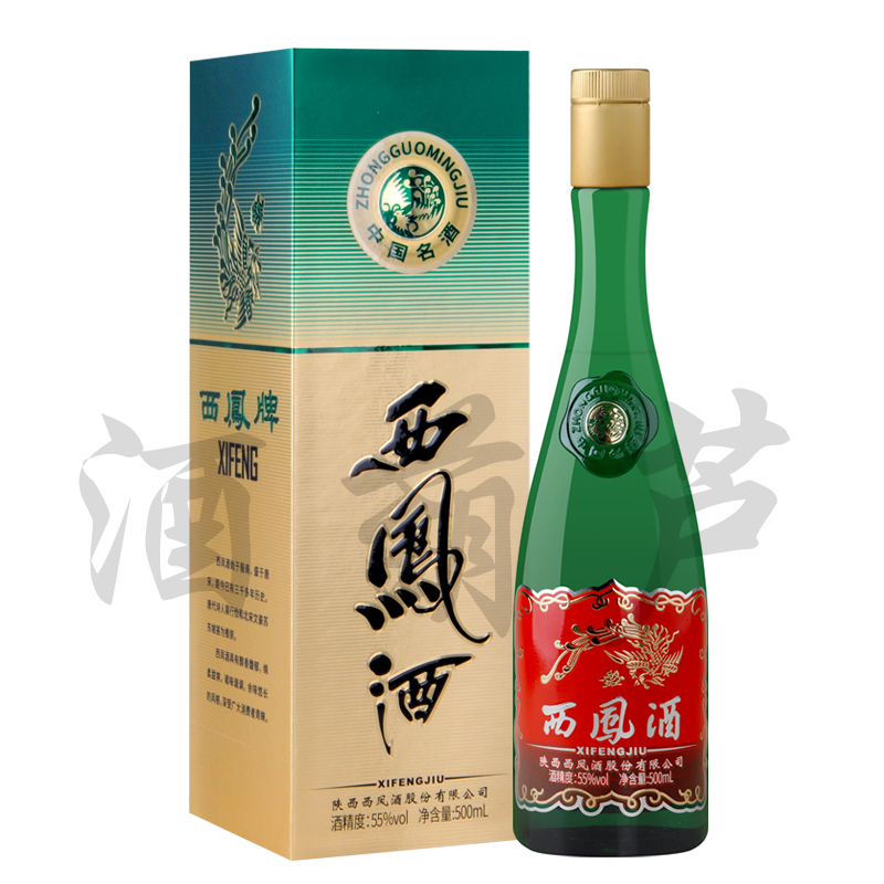 西凤 陕西西凤酒 凤香型白酒 55度绿西凤复兴版 500ml 礼盒装