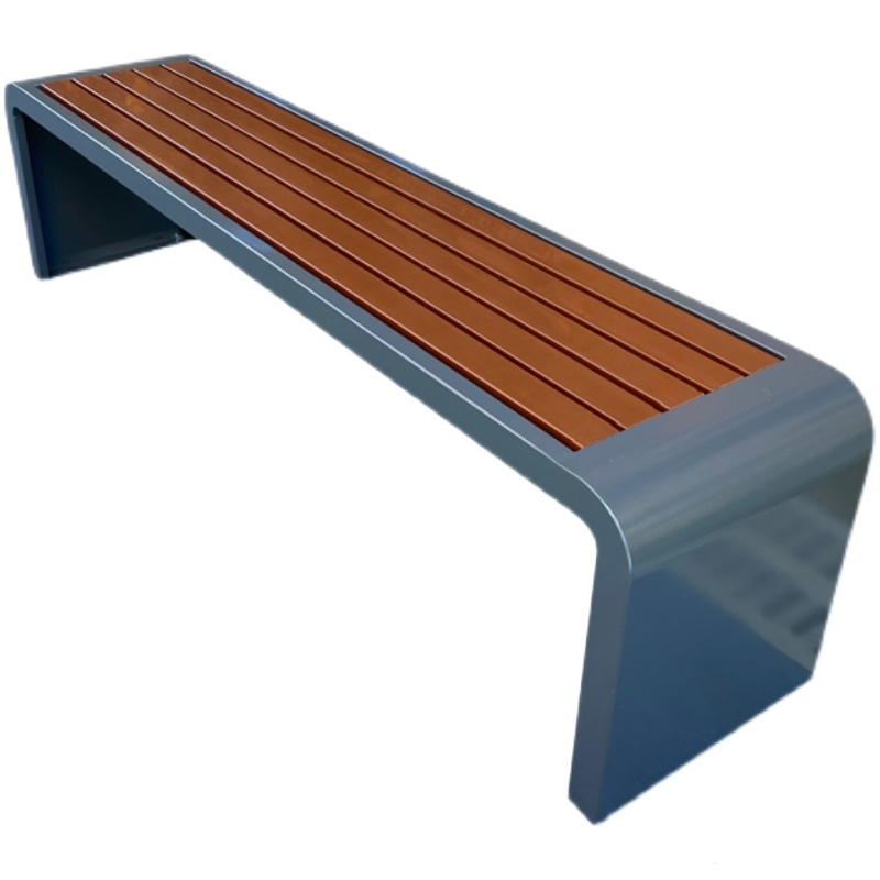 手逗定制公园椅户外长椅不锈钢塑木室外长条凳广场休息凳坐凳长凳公共