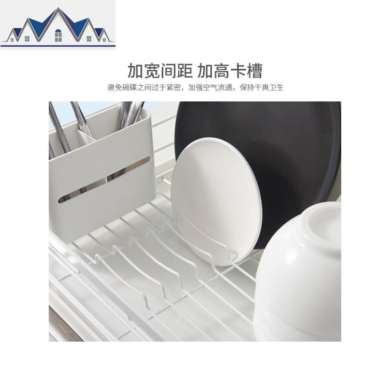 铁艺碗碟收纳架沥水架碗筷收纳盒碗柜家用餐具放碗双层厨房置物架 三维工匠高清大图