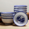LICHEN 景德镇陶瓷饭碗青花玲珑釉中彩青花瓷器餐具 中式比翼双飞4.5英寸碗10个装 微波炉适用