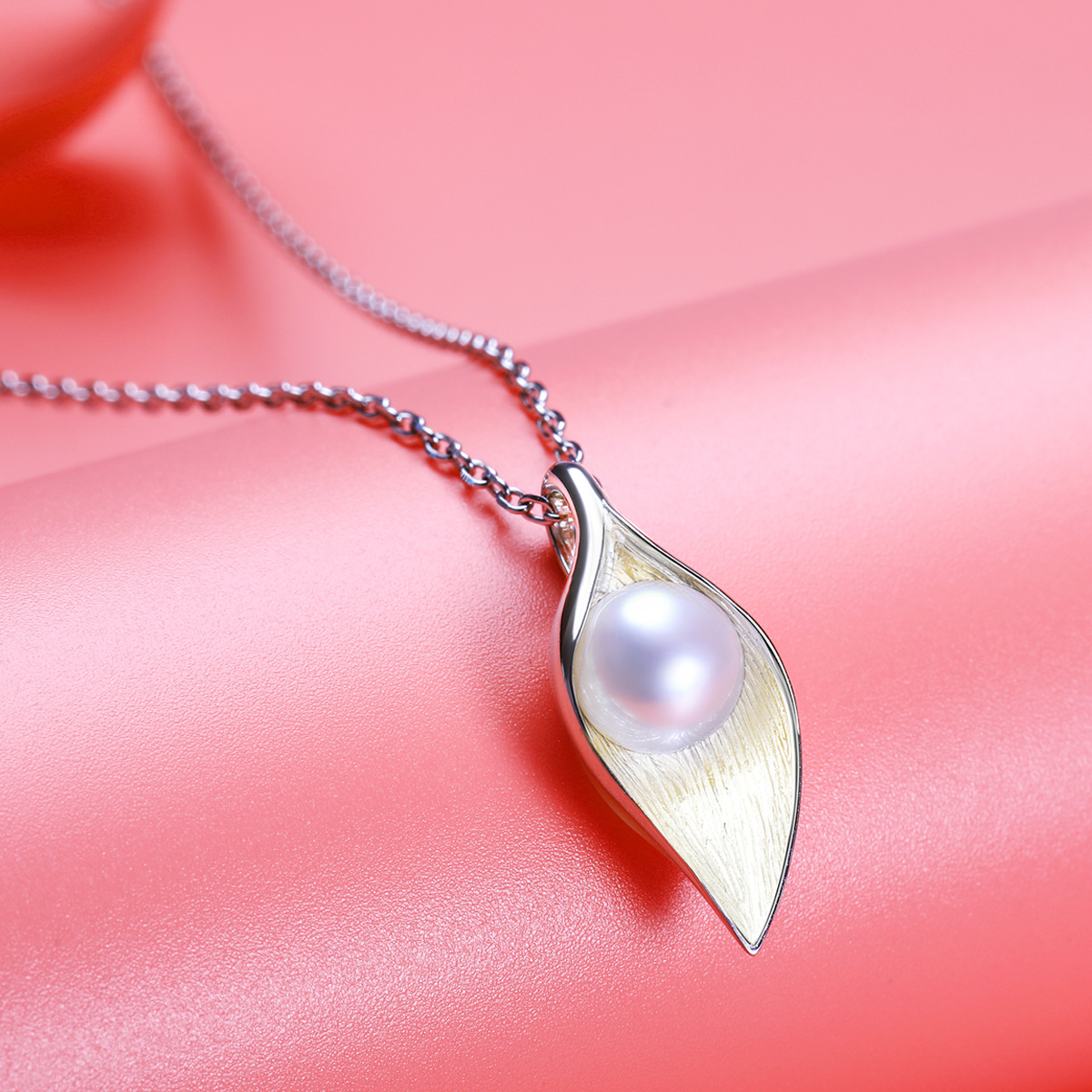 佰色传情(brir) 设计师珍珠吊坠s925银镶淡水珍珠银项链