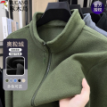 啄木鸟高端男士摇粒绒外套秋季新款时尚纯色立领卫衣冲锋衣内胆衣