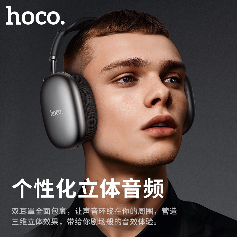 浩酷(HOCO) W55 Plus 悦意ANC降噪头戴式蓝牙耳机 银色高清大图