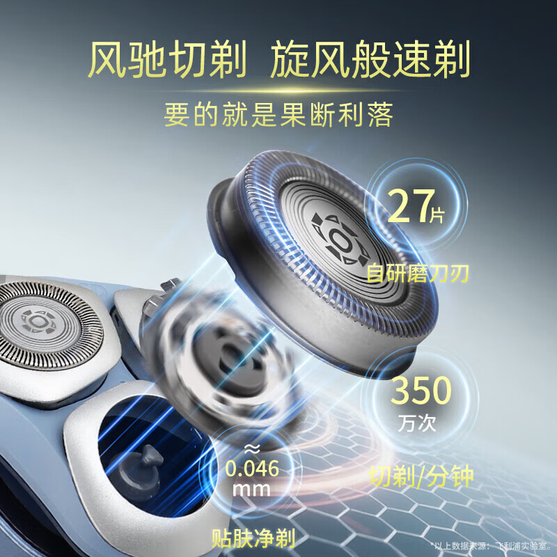 飞利浦剃须刀男士刮胡刀实用便携款闪充长续航旋风ProS3886高清大图