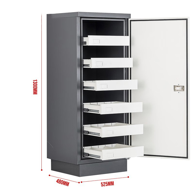 合祥源 防磁柜六抽 含机械密码锁 525*480*1300mm QX-WJG89 组高清大图