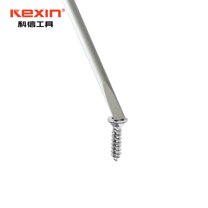 科信(kexin)专业级橡胶柄一字螺丝批 磁性一字螺丝刀 起子改锥 3*75mm KX372 5支