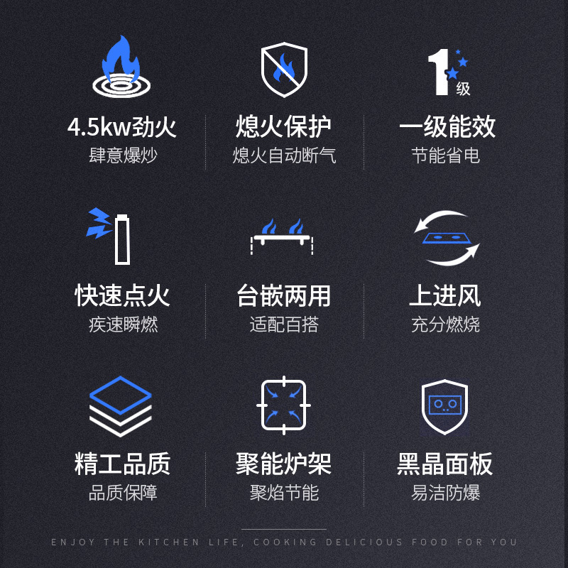 巧太太(Qiaotaitai) 燃气灶单品灶具灶台双眼灶 燃气灶嵌入式灶 4.5kW可调节JZY-A-B02 二级能效