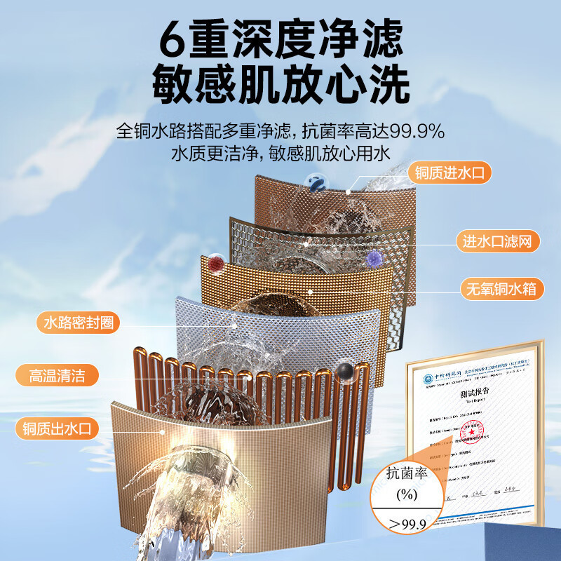 万家乐[恒温王P3 增压水伺服]13升燃气热水器天然气一级恒温节能防冻高清大图