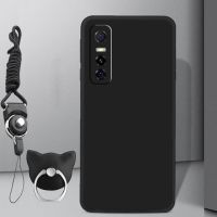 vivo iqoo u1x手机壳y30男潮防摔软套V2065A酷炫硅胶磨砂科技机甲 纯黑色软壳 vivo iqoo u1