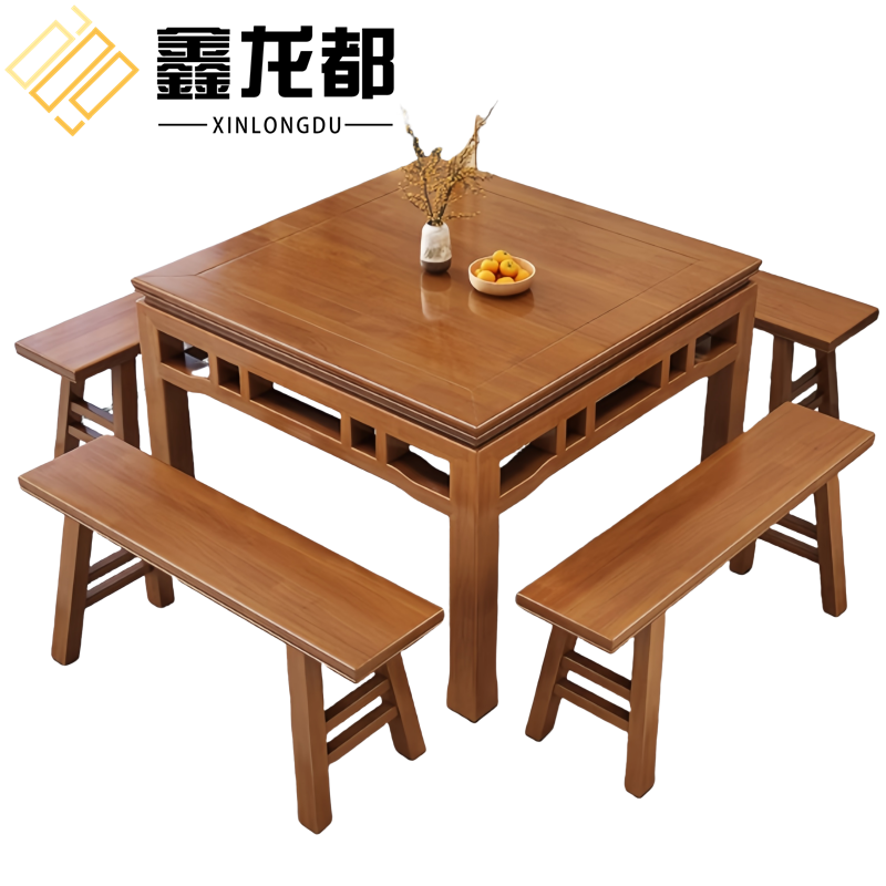 鑫龙都 餐桌椅1.2米套