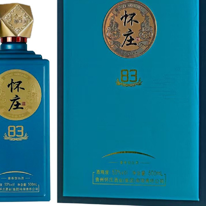 怀庄贵州53度83酱香型白酒(礼盒装)500ml单瓶