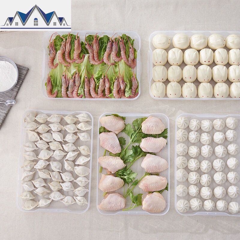 饺子盒冷冻多层多功能冰箱收纳保鲜家用放水饺的托盘馄饨速冻 三维工匠收纳盒高清大图