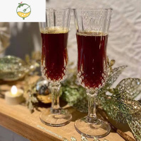 YICHENG水晶香槟杯高颜值红酒杯北欧ins风家用高脚洋酒玻璃杯子葡萄酒杯 香槟高脚杯-120ML