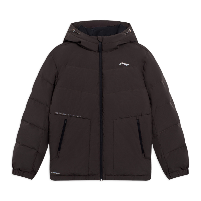 李宁短款短羽绒服男士2022新款健身系列冬季连帽男装上衣运动服