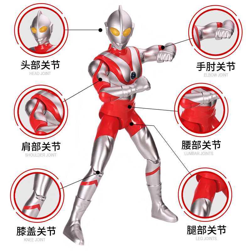 超大号奥特曼玩具正版变形超人泰罗初代软胶人偶男孩武器套装组合 动漫同款[超大号73CM赛文]带声光电商包装高清大图
