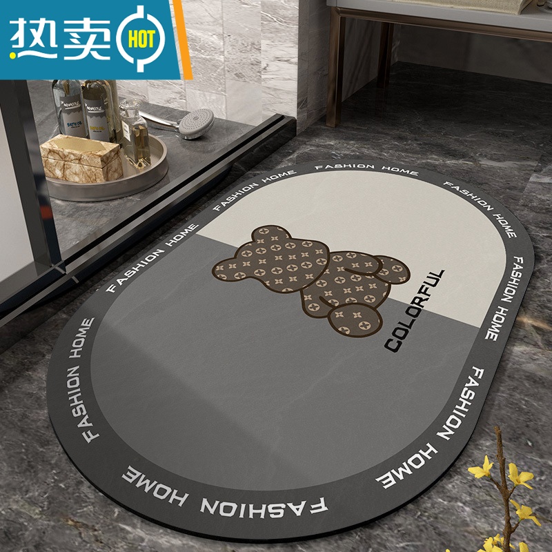 XIANCAI潮牌浴室地垫硅藻泥吸水垫卫生间软硅藻土防滑脚垫卫浴厕所地毯子高清大图