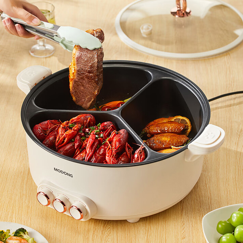 摩动电火锅5.6L分区设计独立控温大容量内胆MD-HGE10-T高清大图