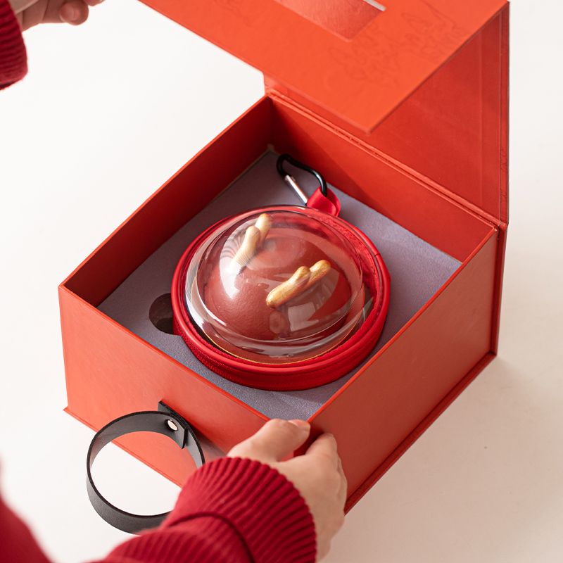 苏氏陶瓷(SUSHI CERAMICS)描金万事兴龙快客杯礼盒便捷旅行包茶具高清大图