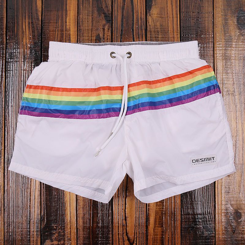 休闲短裤男夏季速干撞色三分裤海边度假泳裤宽松大码沙滩裤男士