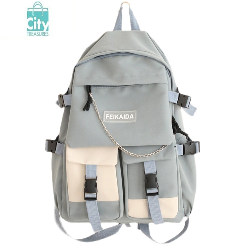 bangdouins日系新款百搭书包女大学生日韩初高中生双肩包大容量简约