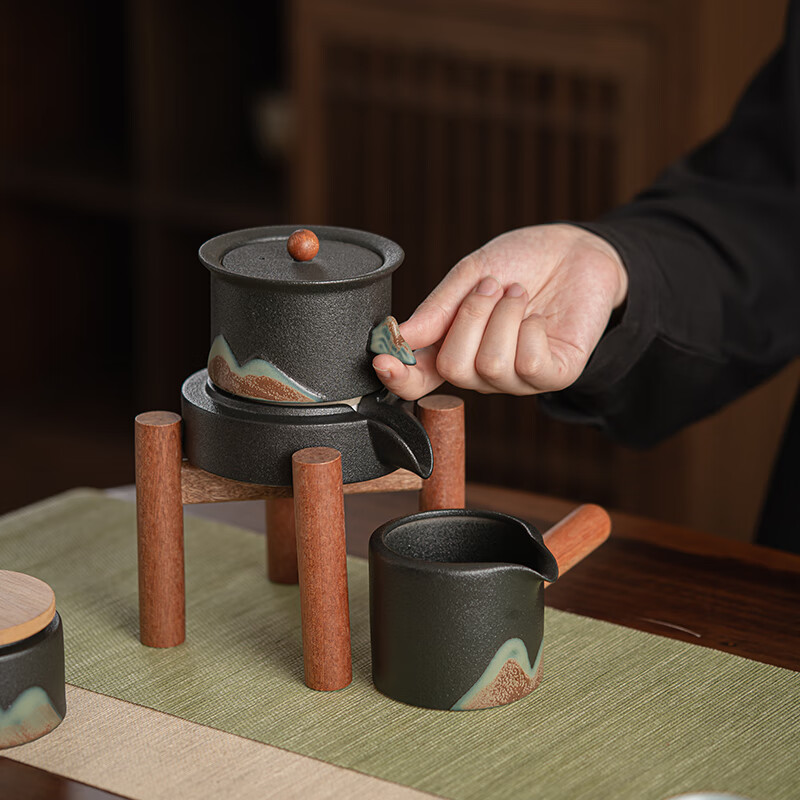苏氏陶瓷/SUSHI CERAMICS J0918 千里江山功夫自动茶具懒人茶具 (单位:套)高清大图