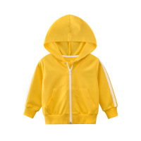 时尚童装春季儿童外套男孩子的衣服潮宝宝连帽衫 90cm 3761金黄