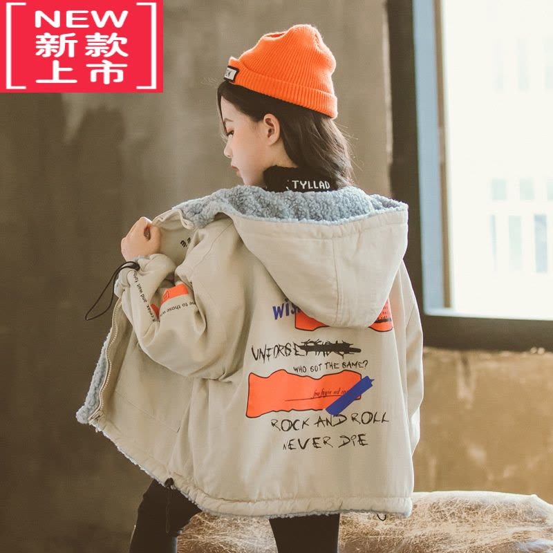 可莉允儿童装大童女装秋冬装2022新款女童加绒外套洋气加厚棉衣春秋款棉服图片