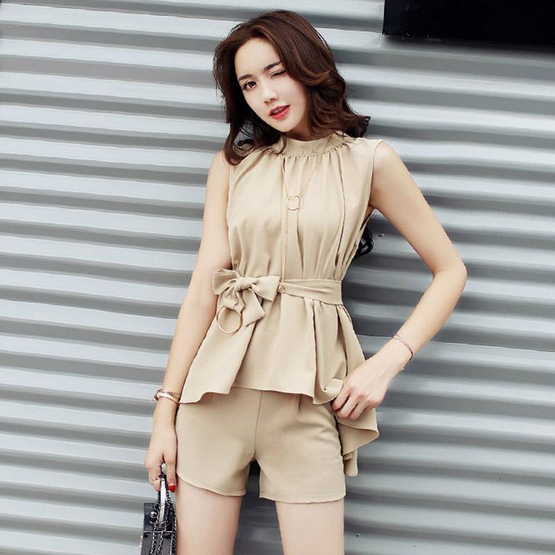 夏装女士新品韩版夏天女装洋气俏皮套装港风时尚时髦短裤两件套潮