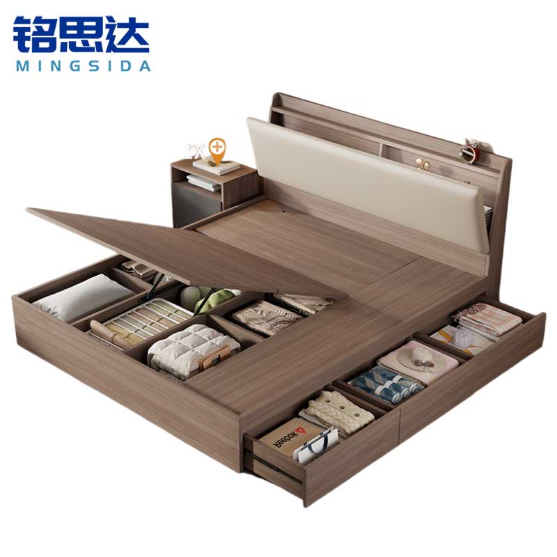 铭 思 达实木储物床高清大图
