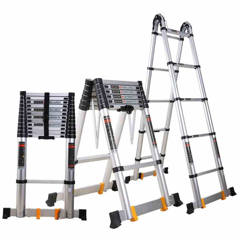 奥鹏 AP-509A-560 双面竹节梯 双面伸缩梯 铝合金折叠梯便携式竹节升降梯工程梯 2.8m+2.8m总长5.6m高清大图