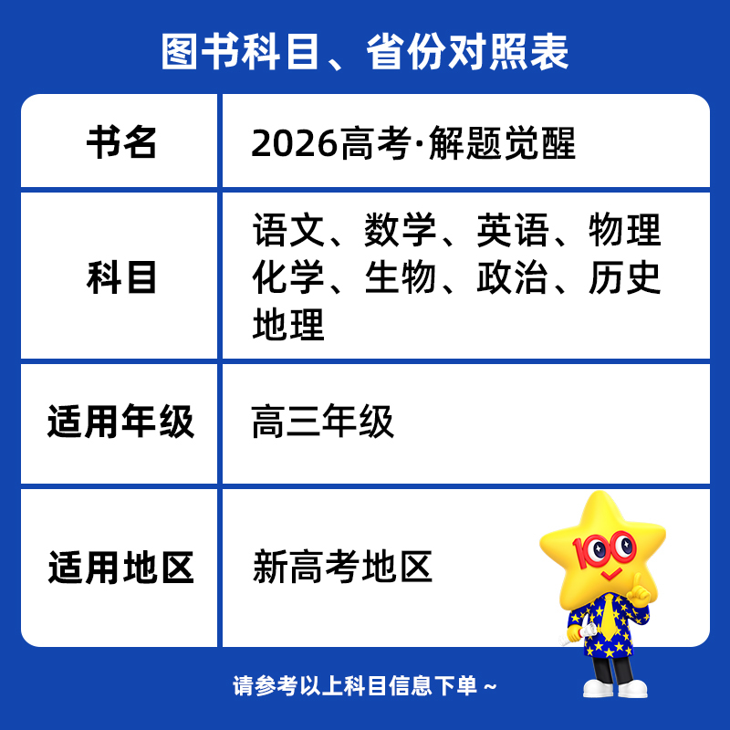 2026版>解题觉醒[新高考版] 4本[数学+物理+化学+生物] [正版]2026新高考解题觉醒语文数学英语物理化学生物