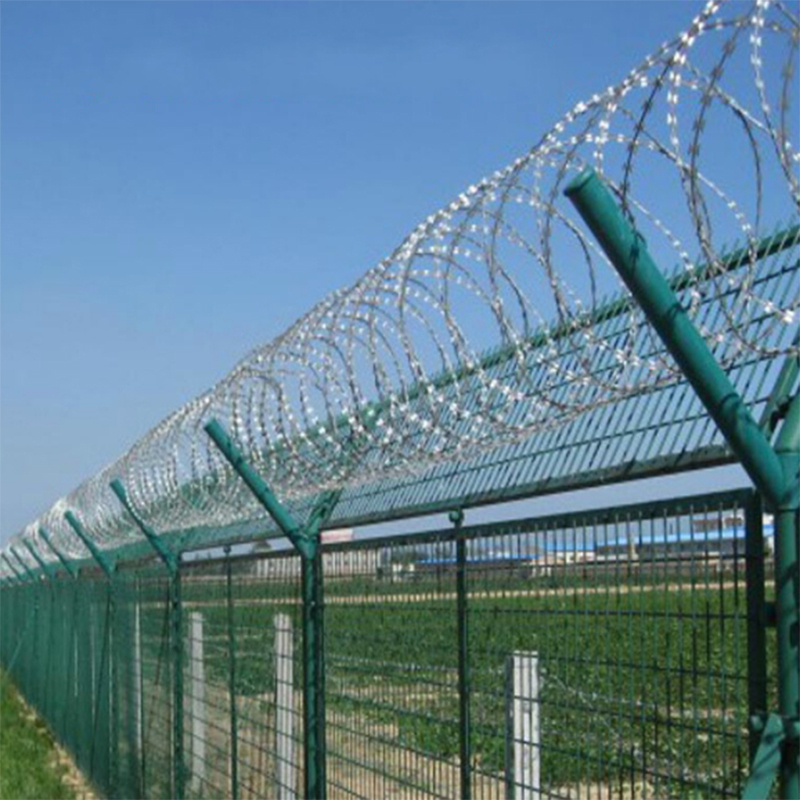 刺绳防盗网围栏钢丝刺绳刀片刺铁丝防爬刺网刺丝滚笼刺网 国标双螺旋圈径90加密10米长